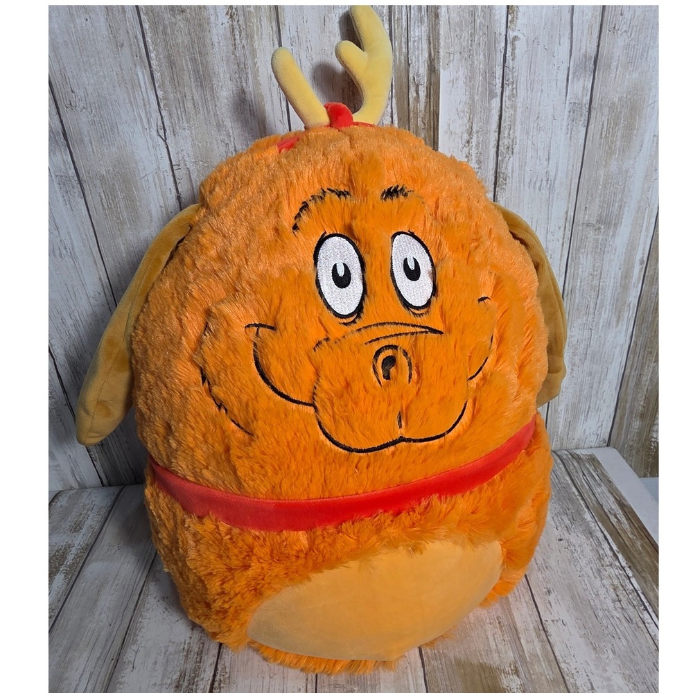 Dr Seuss Max the Dog Plush The Grinch Who Stole Christmas Orange Fuzzy 15 inch